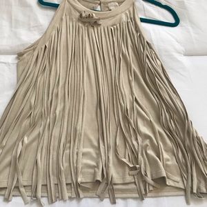 Sleeveless faux suede